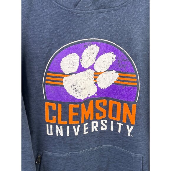 Outray Clemson University Size Large Hoodie Textured Navy Graphic Logo College - Picture 3 of 7